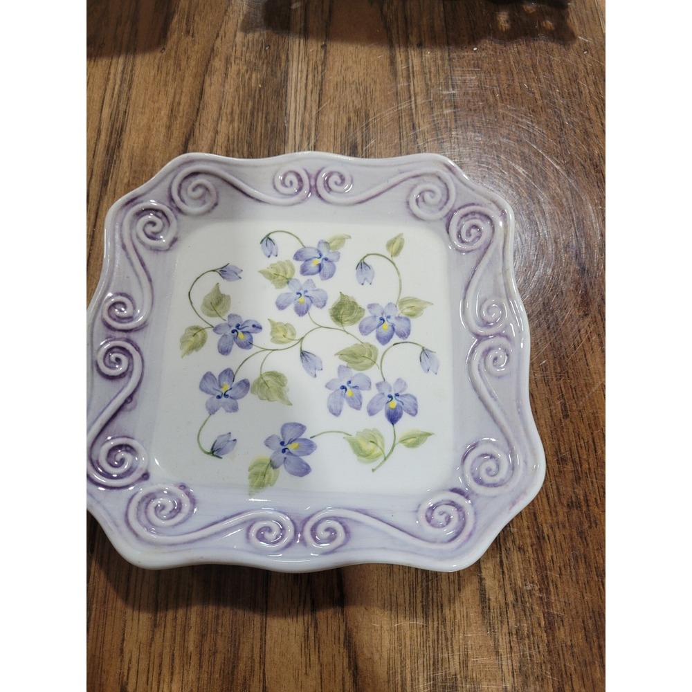 Vintage Purple Floral Salad Plate Andrea by Sadek